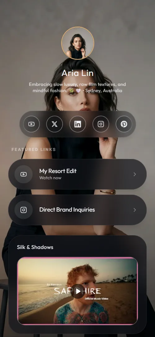The Elegant Glass theme on a phone